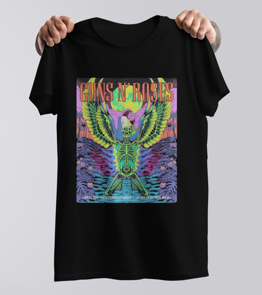Guns N Roses São José Do Rio Preto Concert April 7 2026 Alberto Bertelli Lucatto Brasil T-Shirt