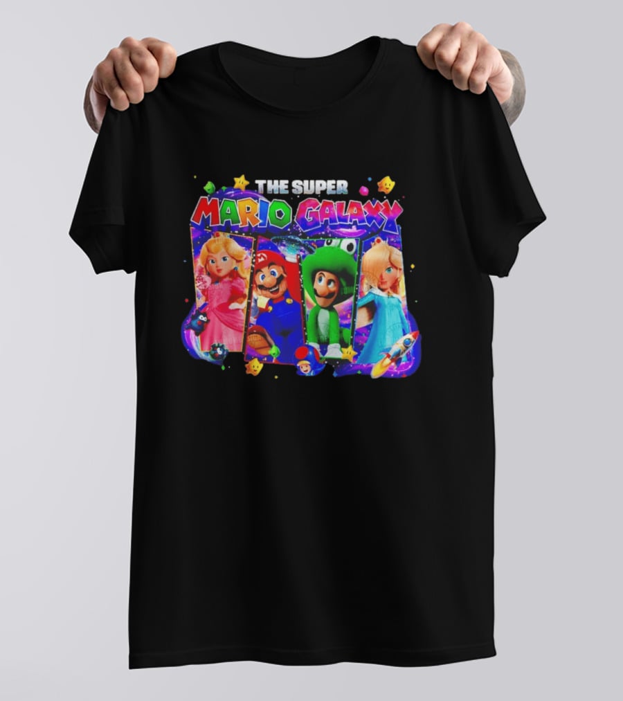The Super Mario Galaxy Movie Characters Gamer Space Adventure T-Shirt