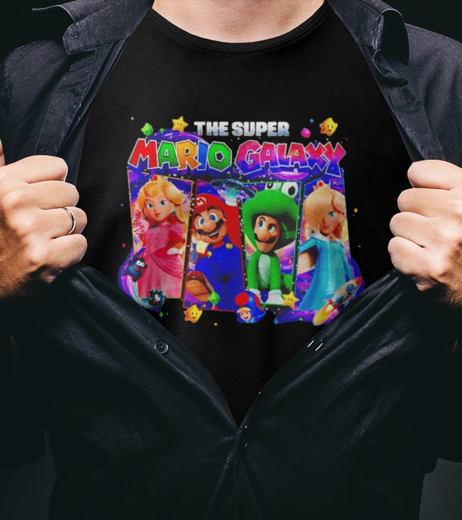 The Super Mario Galaxy Movie Characters Gamer Space Adventure T-Shirt