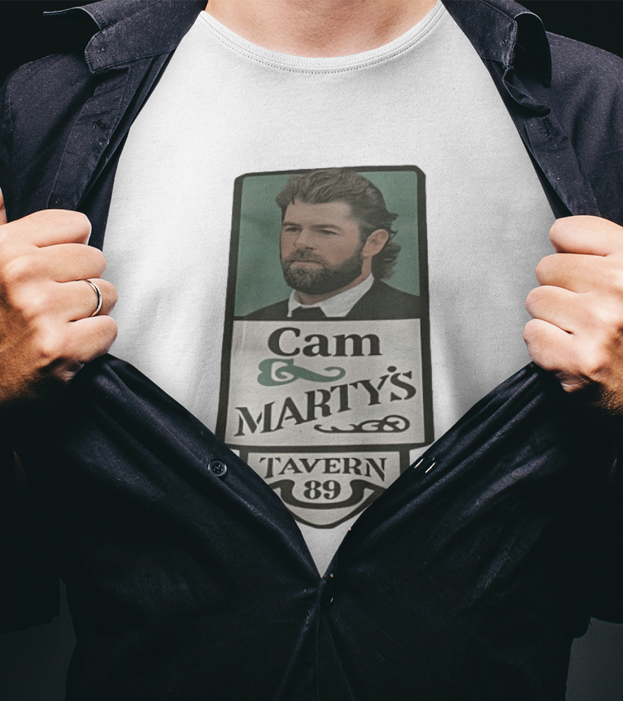 Cam Marty's Tavern 89 Retro Style With Bearded Man T-Shirt