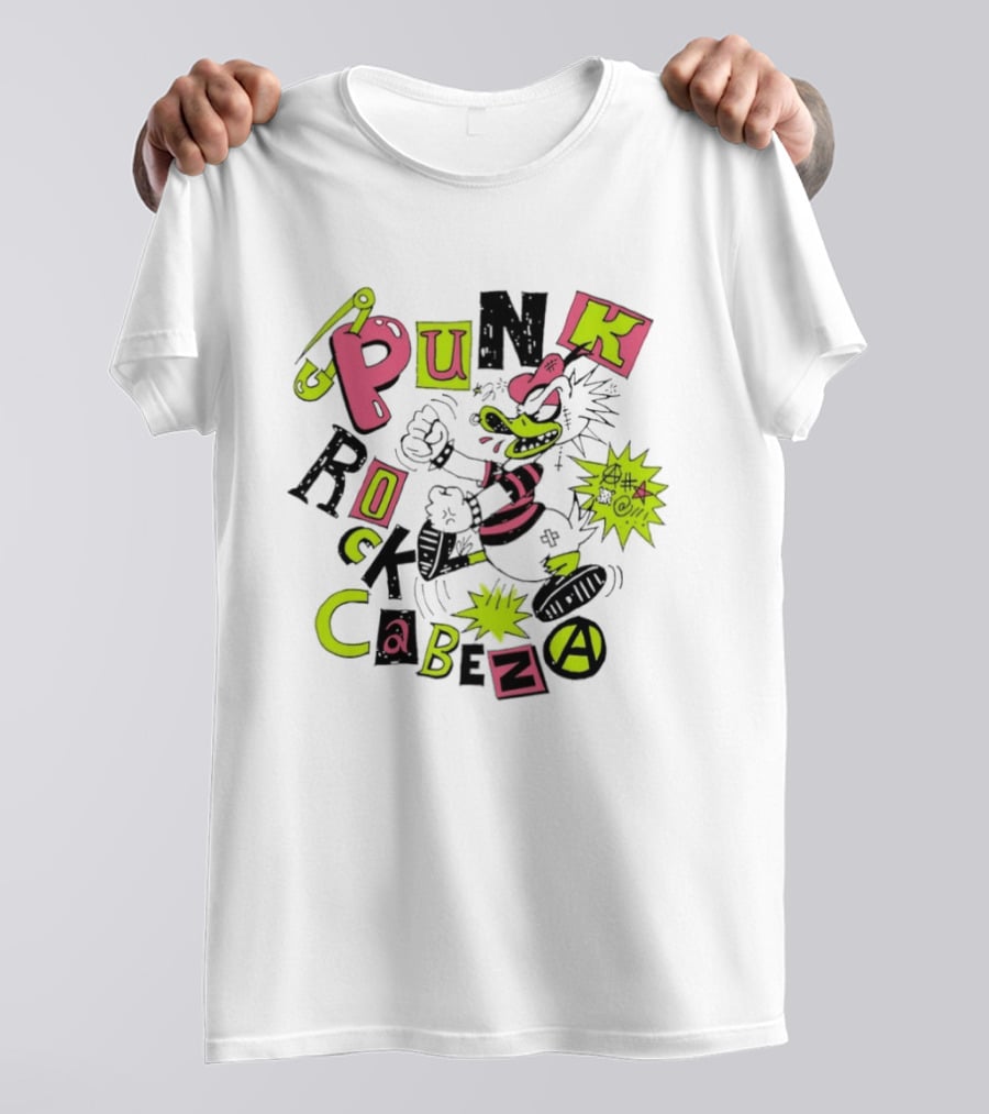 Generación Punk Rock Cabeza Spiked Duck Cartoon Explosion T-Shirt