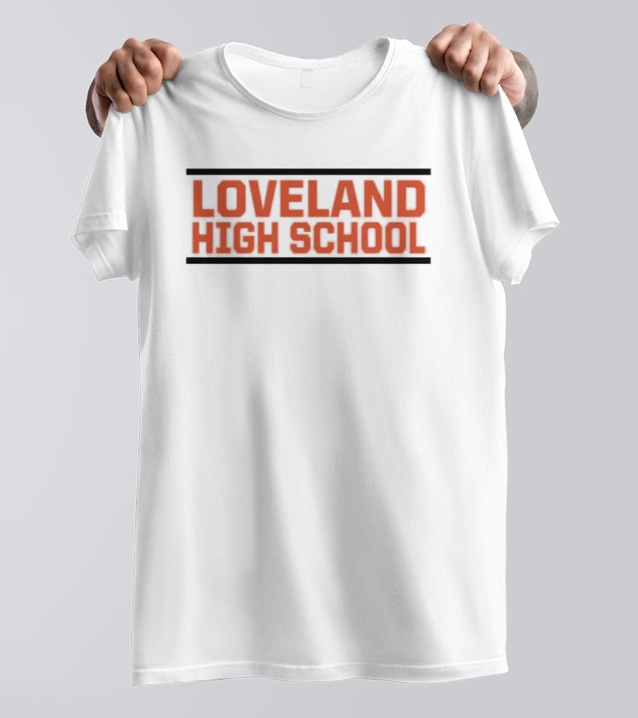 Loveland High School Red Lettering Bold Block T-Shirt