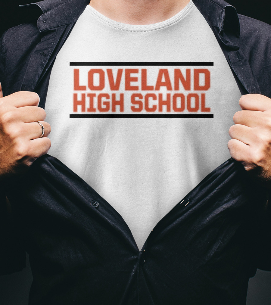 Loveland High School Red Lettering Bold Block T-Shirt