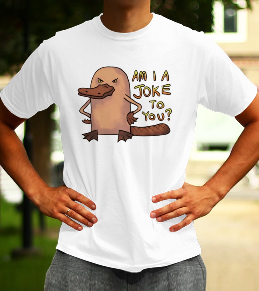 Platypus Am I A Joke To You? Cartoon Style Angry Expression T-Shirt