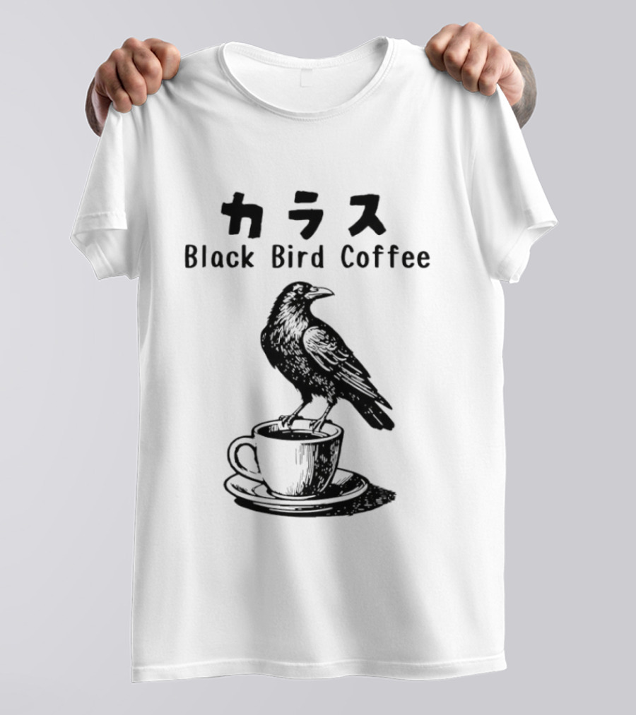 Black Bird Coffee Raven Blackbird Coffee Break Meme T-Shirt