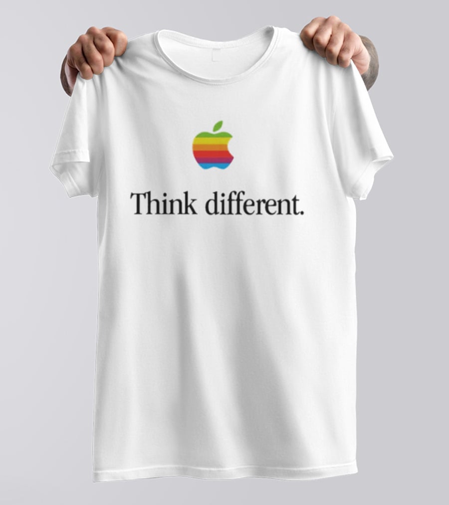 Think Different Apple Rainbow Logo Retro Tech T-Shirt