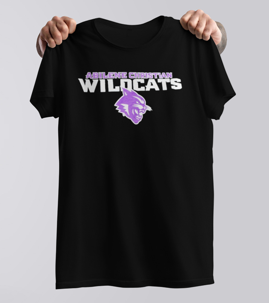 Abilene Christian Wildcats Purple Wildcat Head T-Shirt
