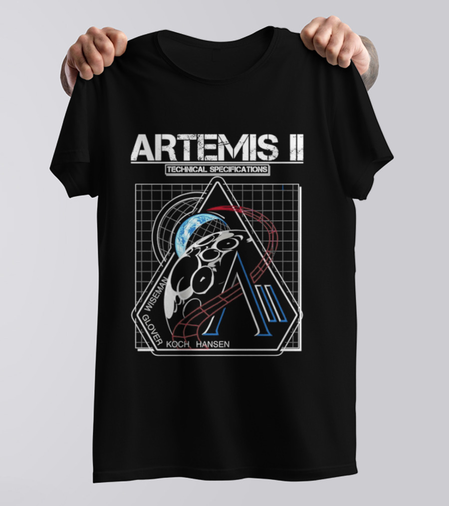 Artemis II NASA Mission Patch Wiseman Glover Koch Hansen T-Shirt