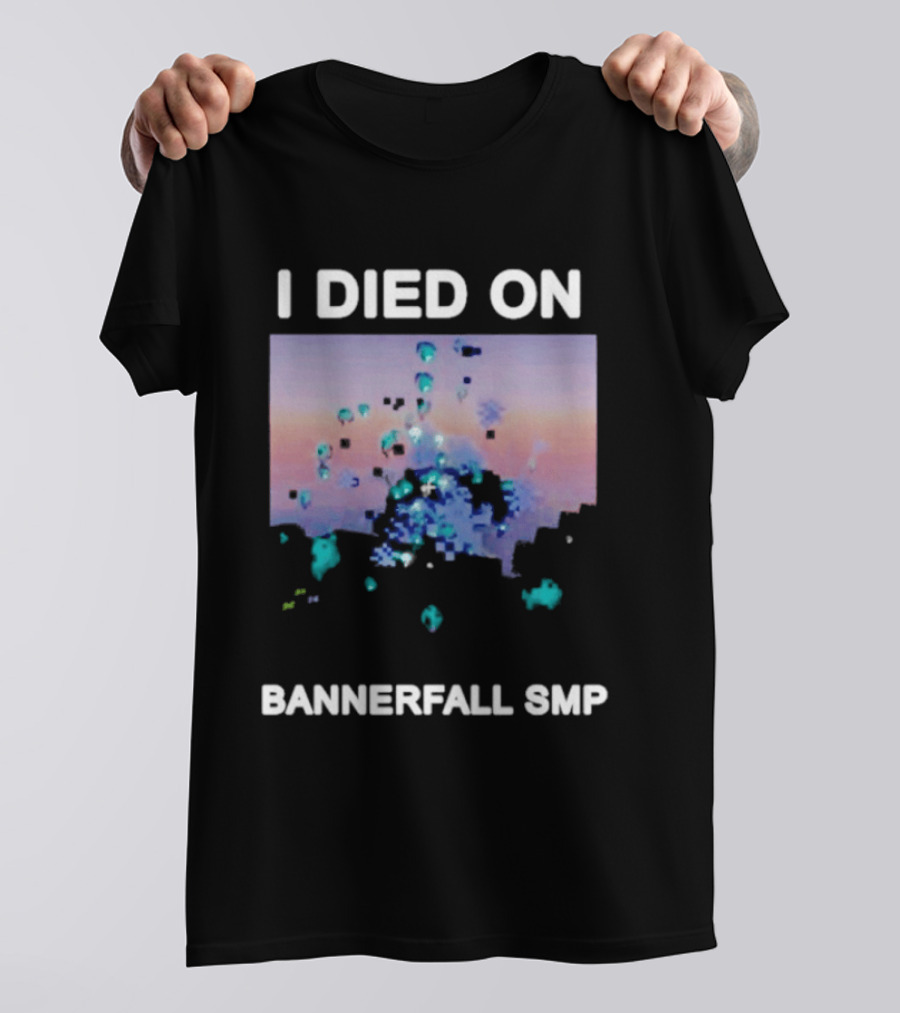I Died On Bannerfall SMP Colorful Abstract Pixel Explosion T-Shirt
