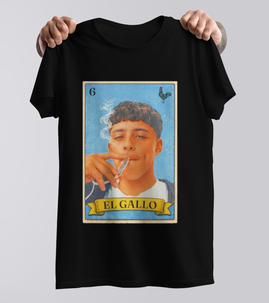 El Gallo Smoking Card 6 Rooster T-Shirt