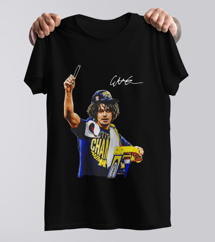 Elliot Cadeau Michigan Wolverines Natty Champ Victory Celebration T-Shirt