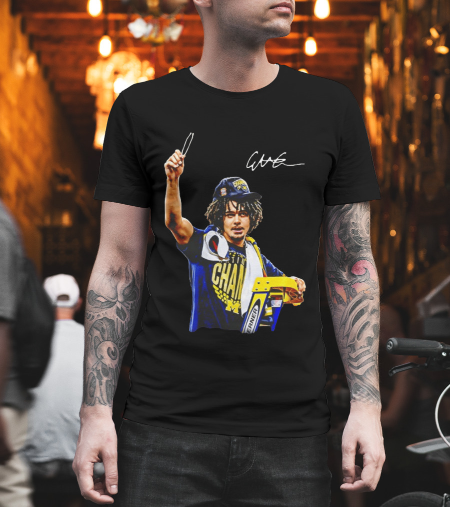 Elliot Cadeau Michigan Wolverines Natty Champ Victory Celebration T-Shirt