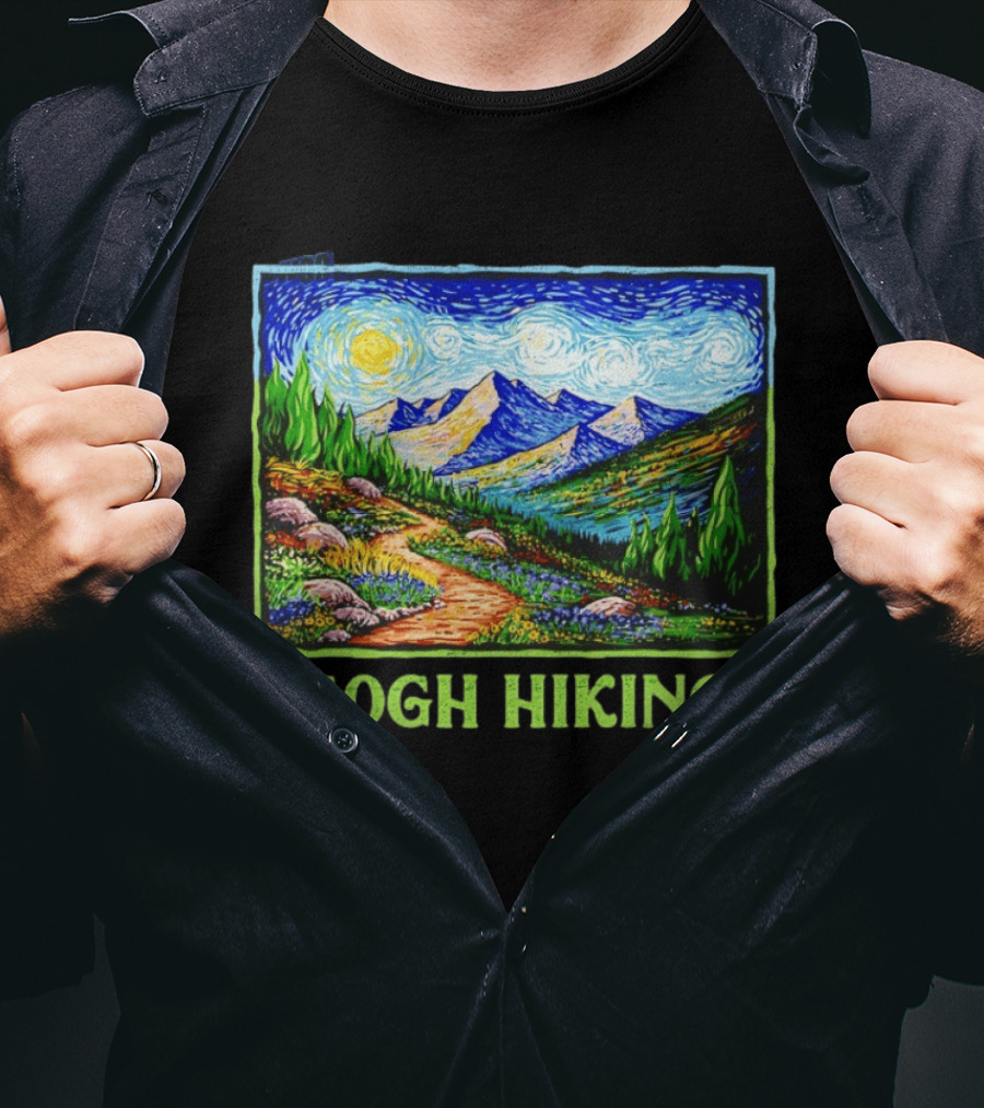 Van Gogh Starry Night Hiking Adventure T-Shirt