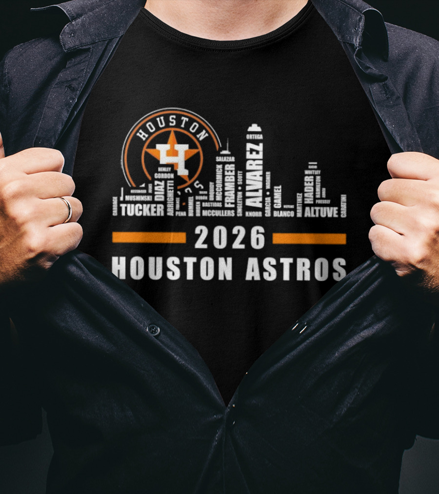 Houston Astros Skyline 2026 Houston Tucker Alvarez T-Shirt
