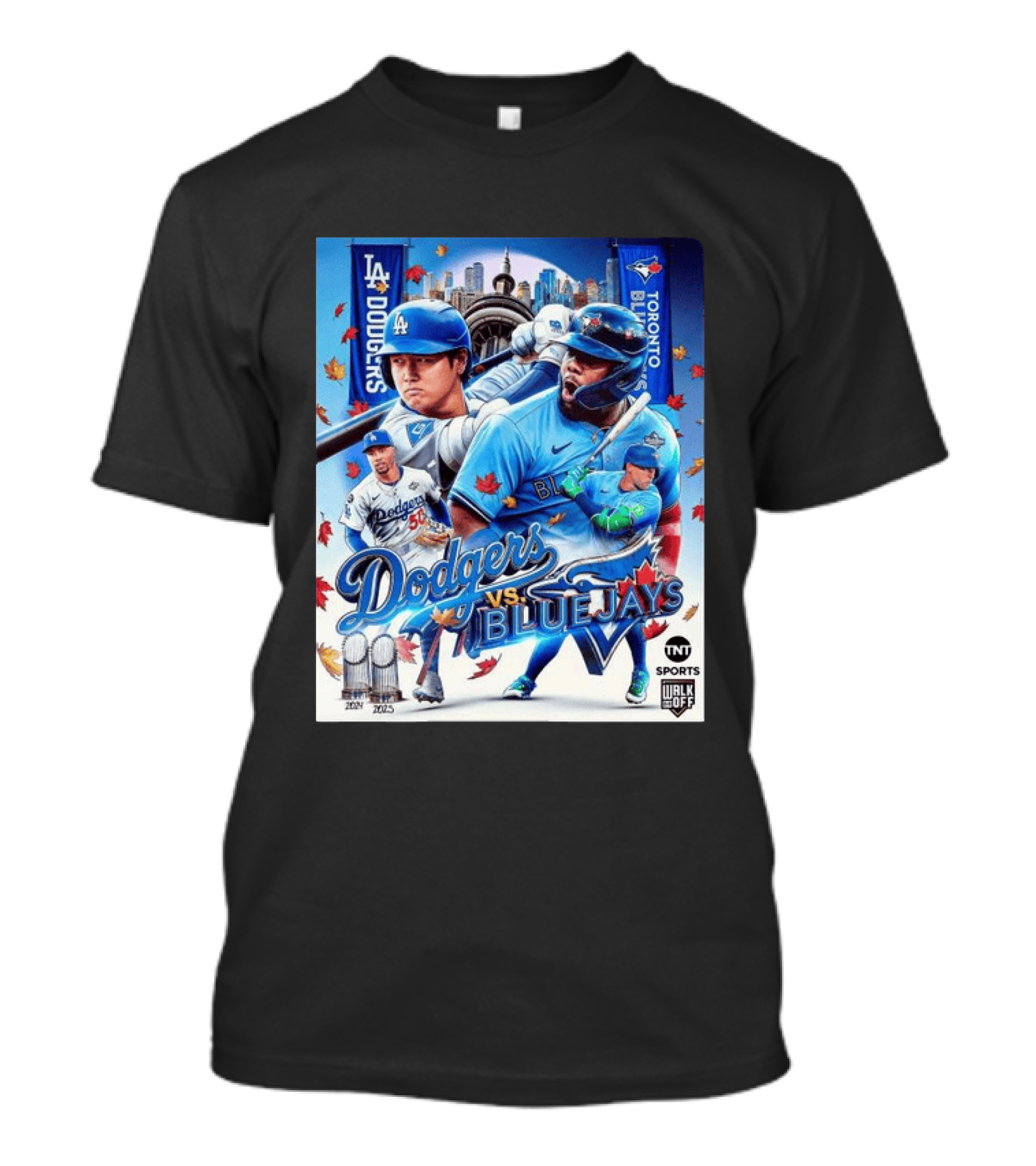 Los Angeles Dodgers Vs Toronto Blue Jays 2023 MLB TNT Sports U Walk Off Cityscape Baseball Event T-Shirt