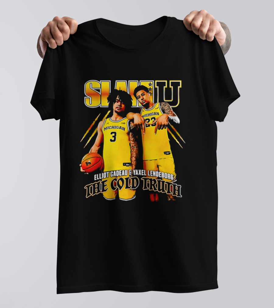 SLAMU Michigan Wolverines Yaxel Lendeborg And Elliot Cadeautee The Cold Truth T-Shirt