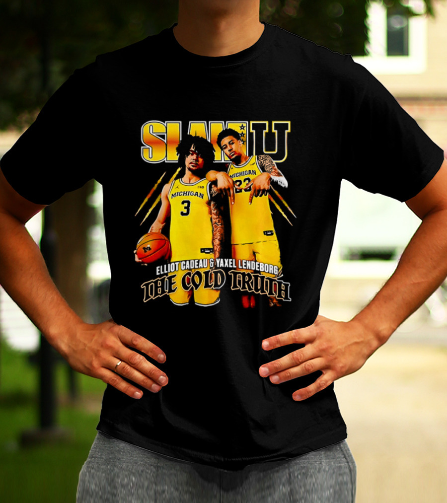 SLAMU Michigan Wolverines Yaxel Lendeborg And Elliot Cadeautee The Cold Truth T-Shirt