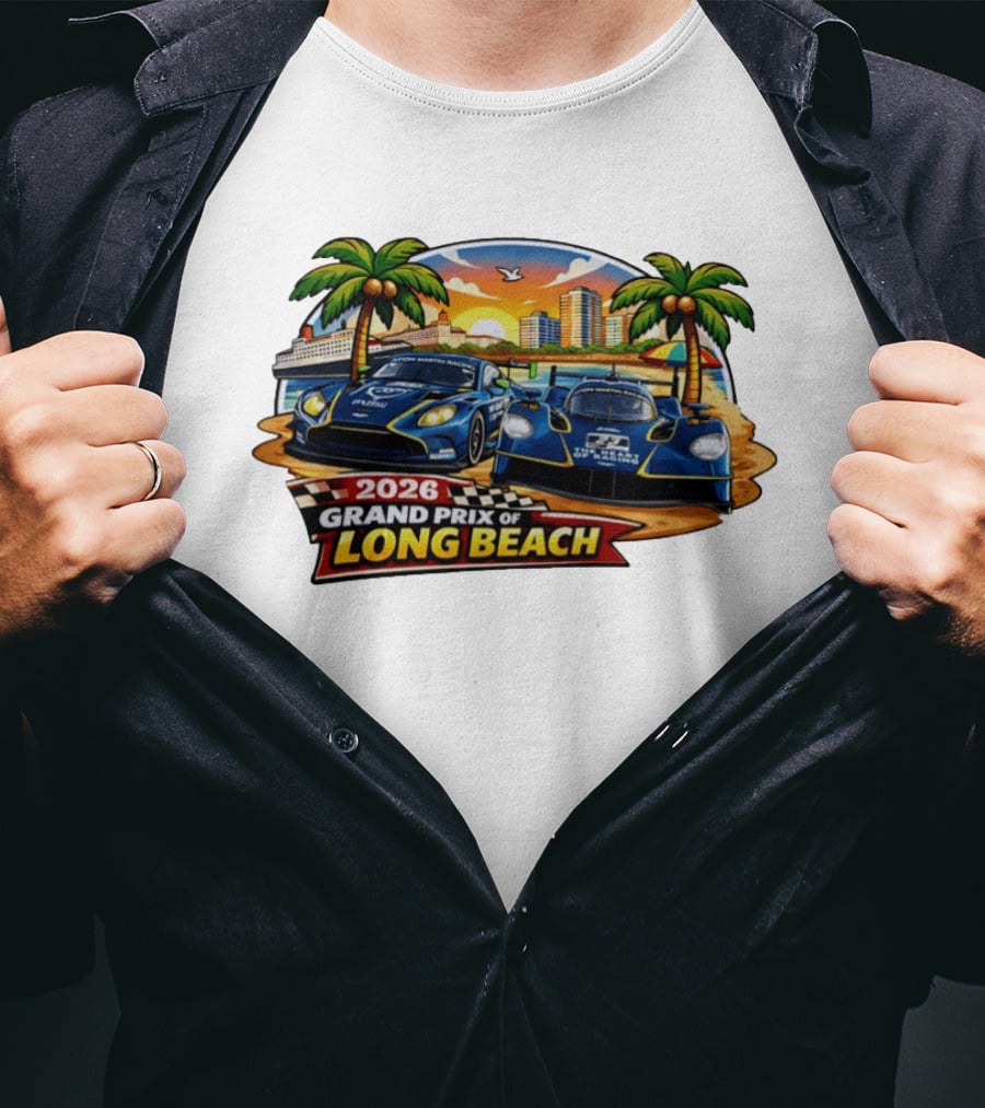 2026 Aston Martin Racing Valkyrie Grand Prix Of Long Beach Sunset Scene T-Shirt