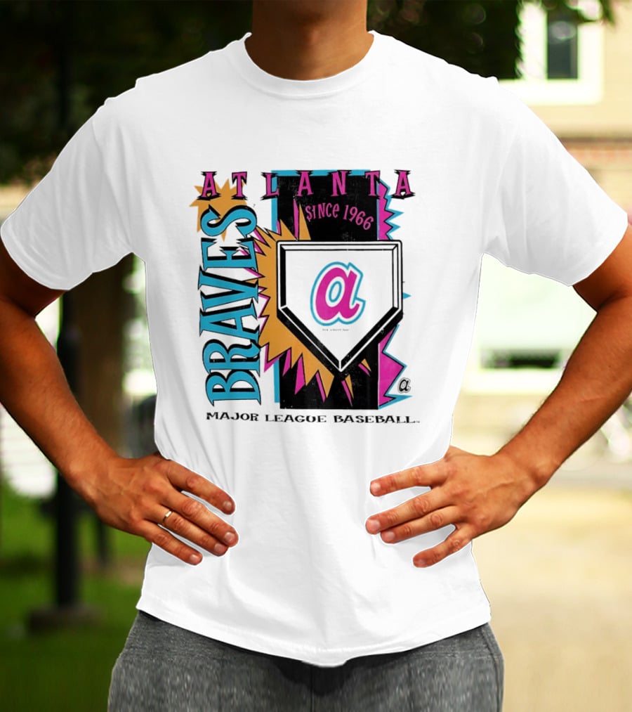 Atlanta Braves Major League Baseball Cooperstown Neon Field Since 1966 T-Shirt