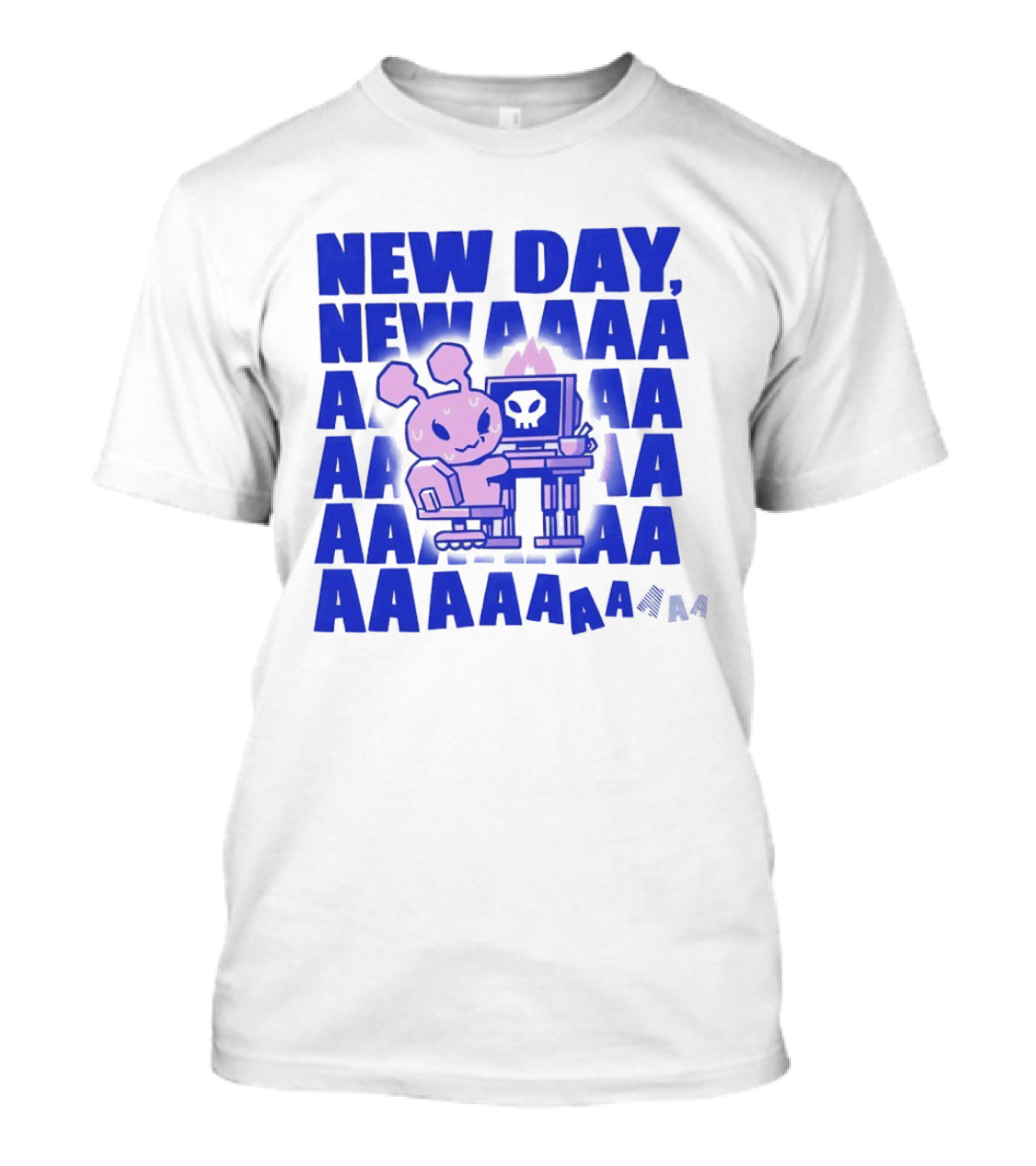 New Day New AAAAA Bunny Computer Screen T-Shirt