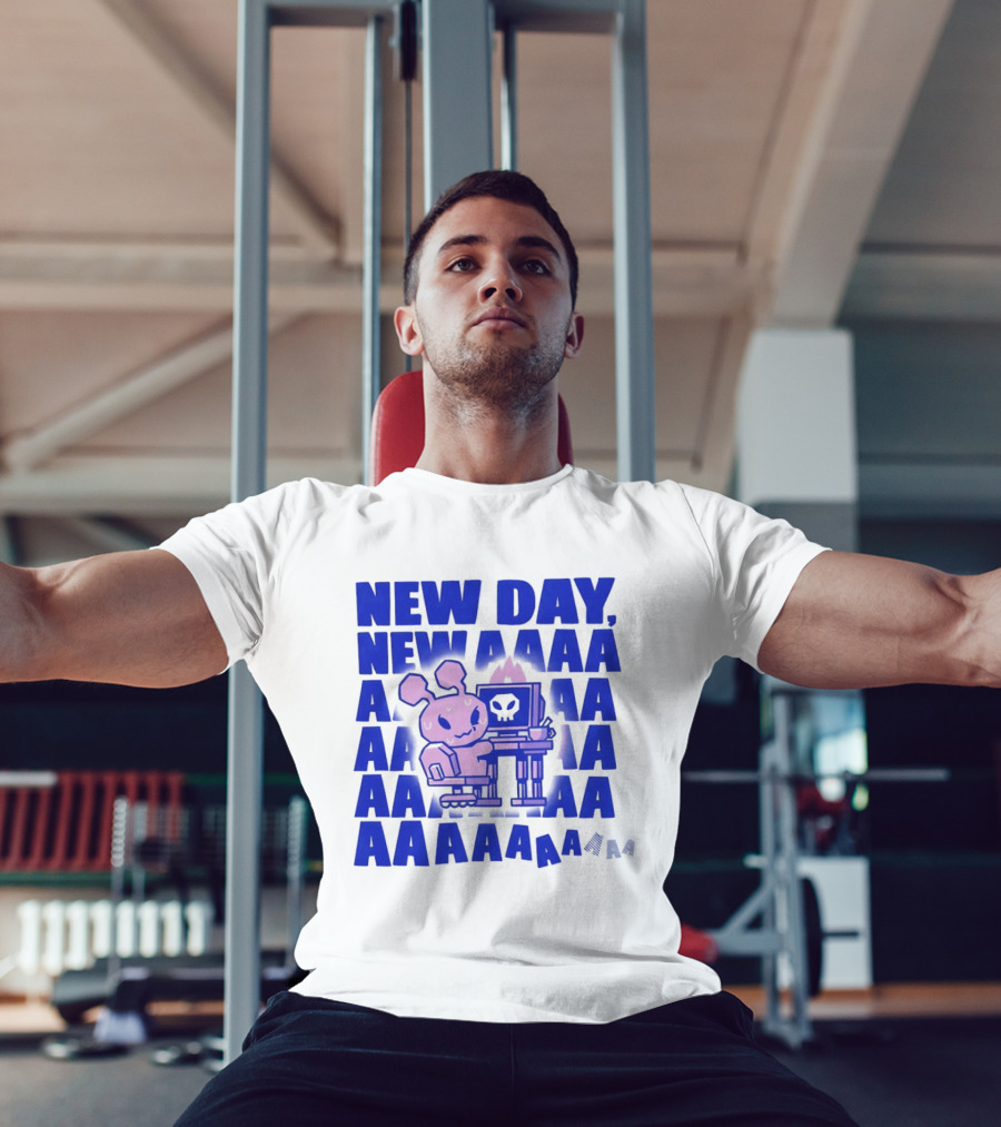 New Day New AAAAA Bunny Computer Screen T-Shirt