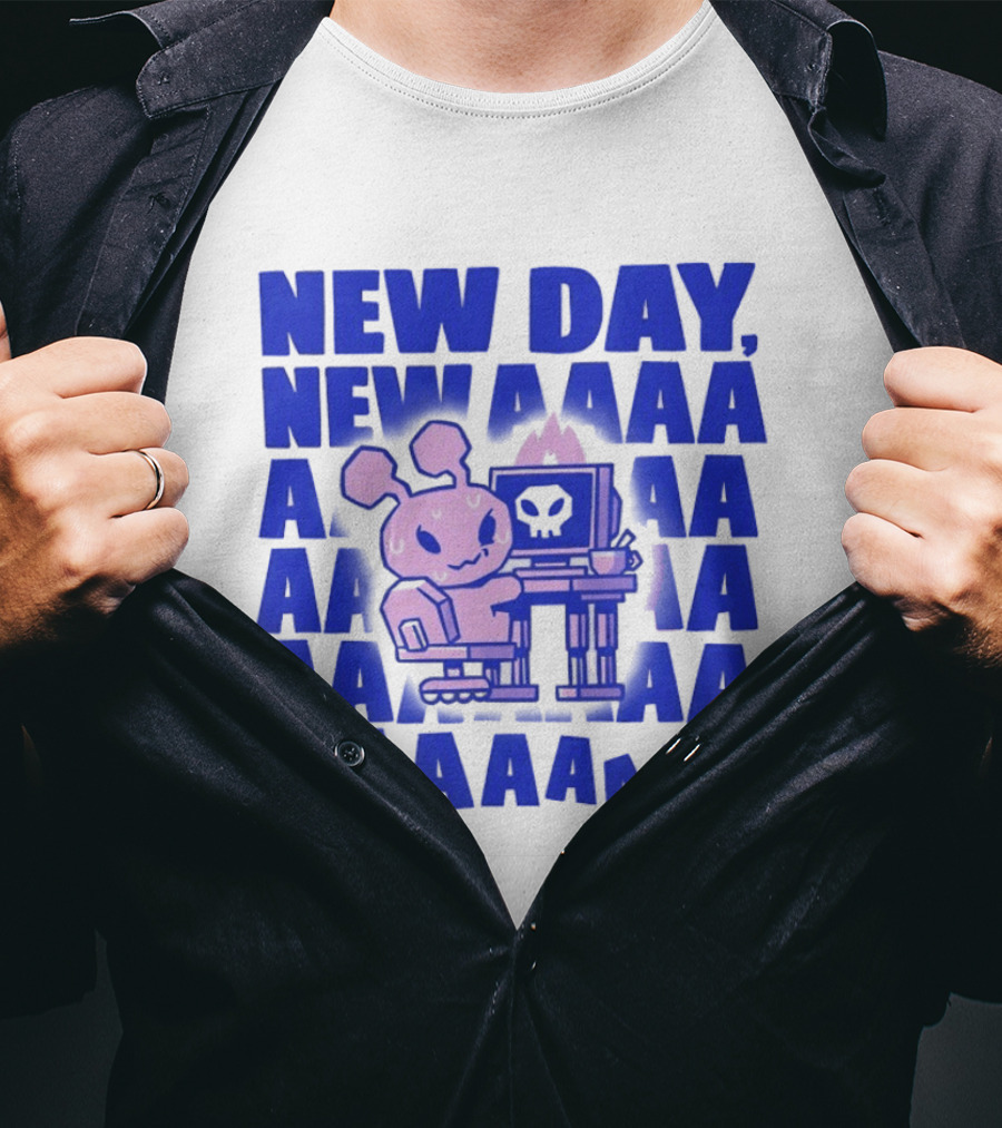 New Day New AAAAA Bunny Computer Screen T-Shirt
