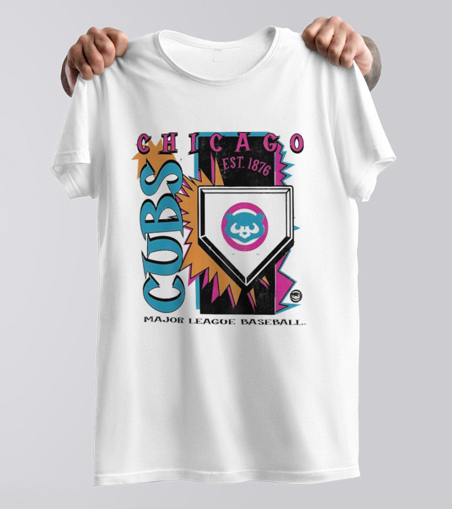 Chicago Cubs Major League Baseball Cooperstown Neon Field Est 1876 T-Shirt