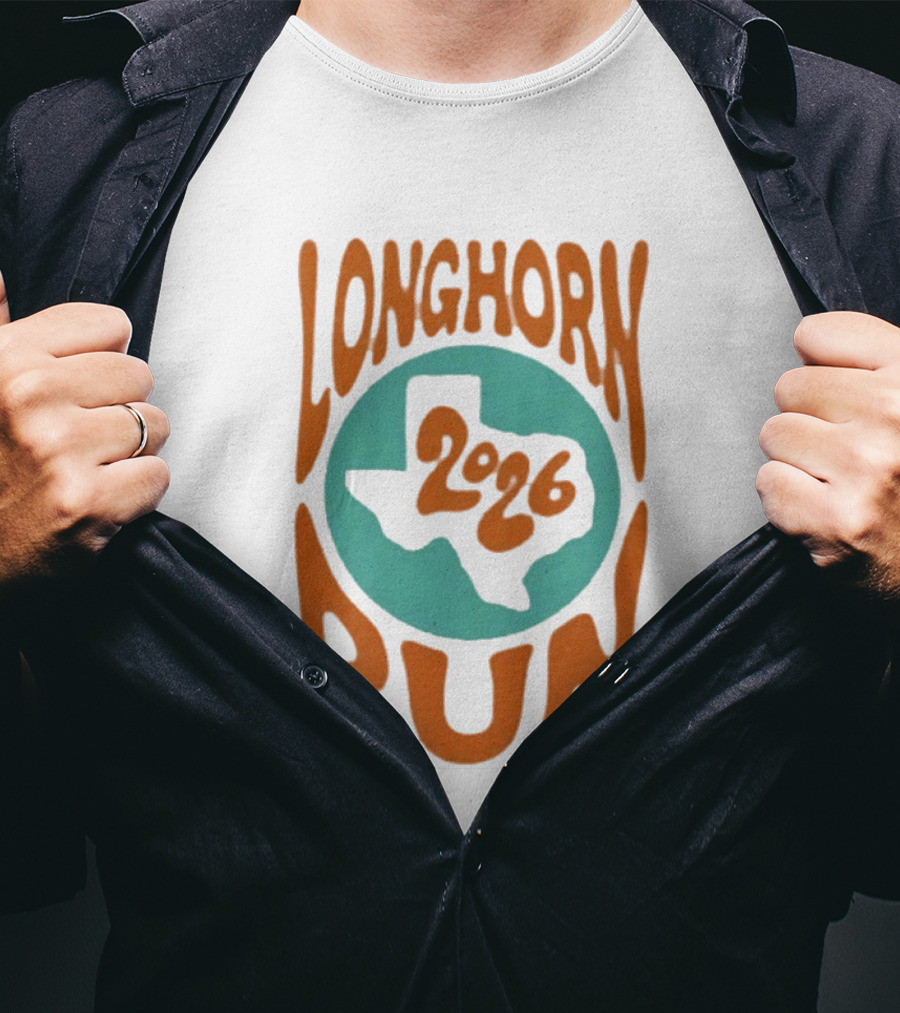 Texas Longhorn Run 2026 Event Logo With State T-Shirt