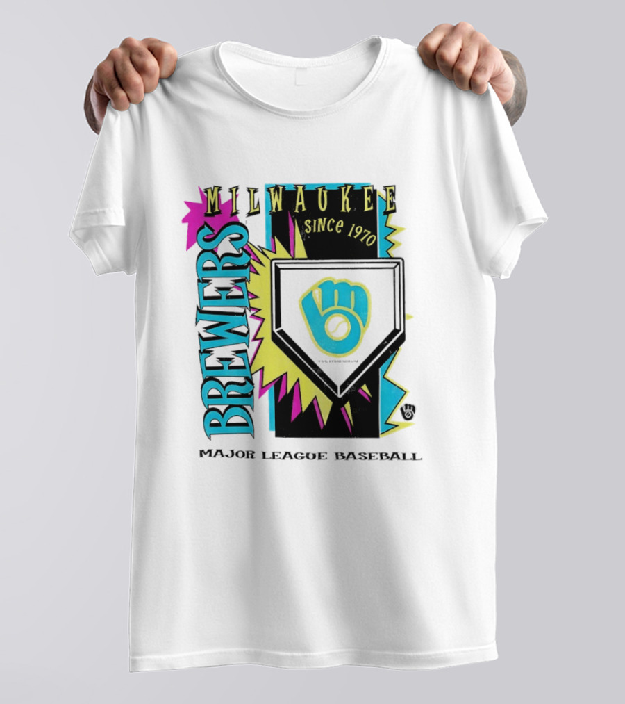 Milwaukee Brewers Major League Baseball Cooperstown Neon Since 1970 T-Shirt