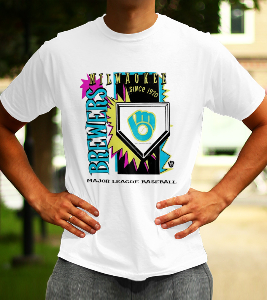 Milwaukee Brewers Major League Baseball Cooperstown Neon Since 1970 T-Shirt