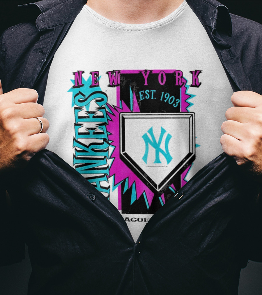 New York Yankees MLB Cooperstown Neon Field Est 1903 Major League Baseball T-Shirt