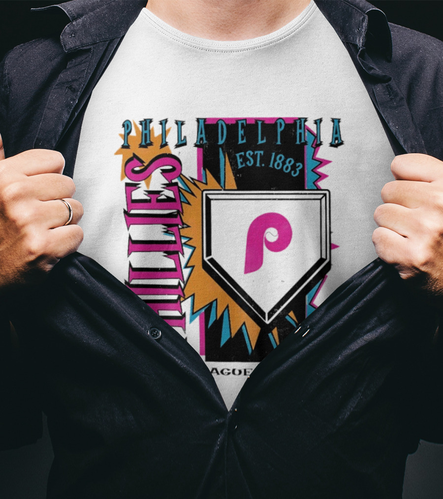 Philadelphia Phillies Major League Baseball Cooperstown Neon Field Est 1883 T-Shirt