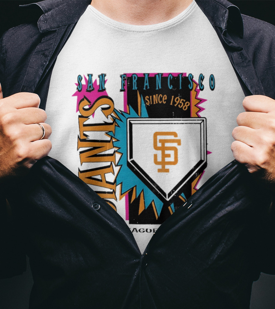 San Francisco Giants Major League Baseball Since 1958 Neon Cooperstown Field Shock T-Shirt