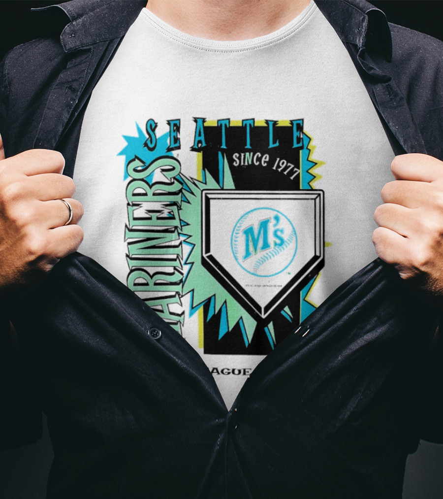 Seattle Mariners Cooperstown Neon Field Major League Baseball Since 1977 T-Shirt