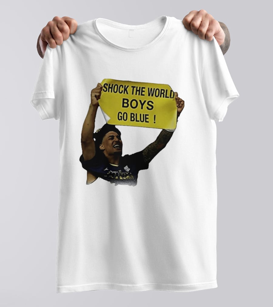 Shock The World Boys Go Blue Michigan Wolverines Basketball 2026 T-Shirt