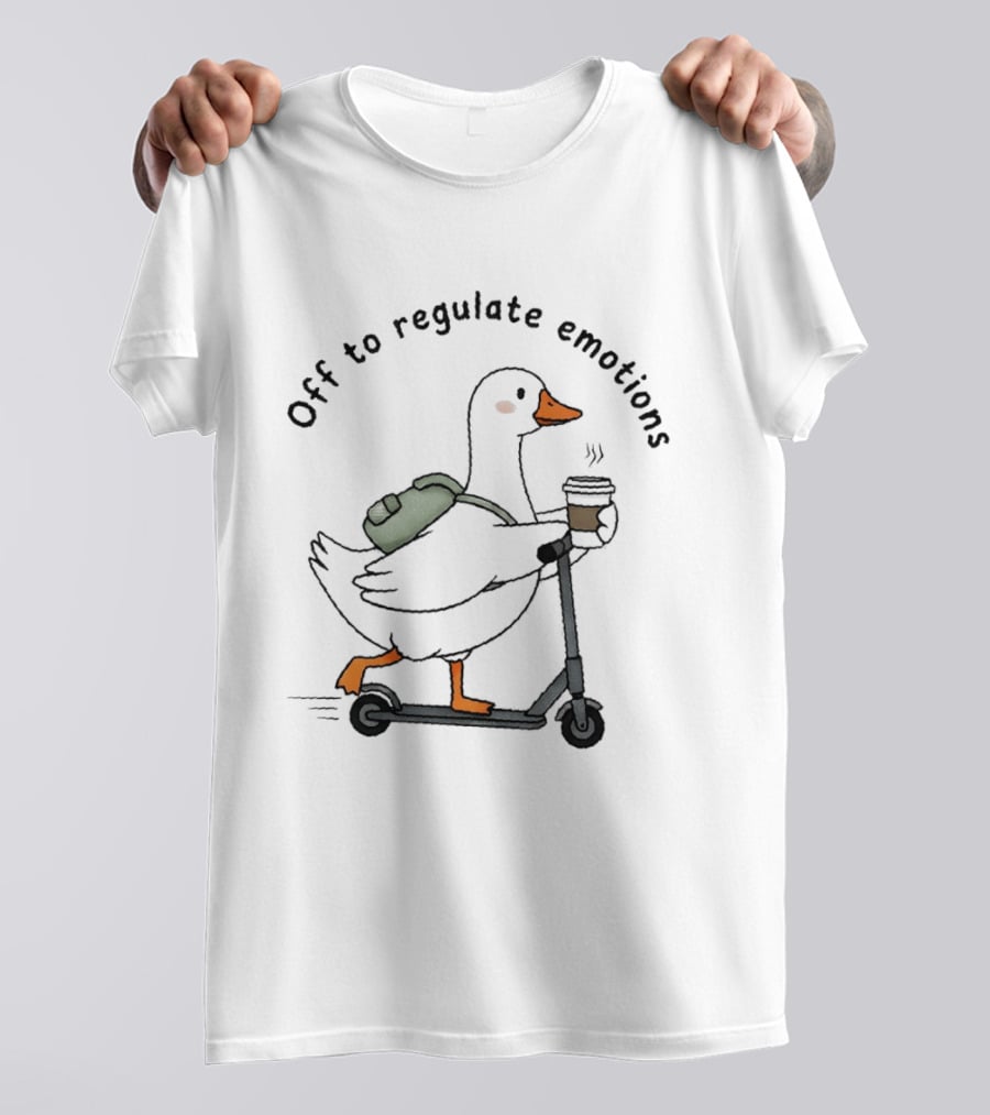 Silly Goose Scooter Off To Regulate Emotions Coffee Backpack T-Shirt