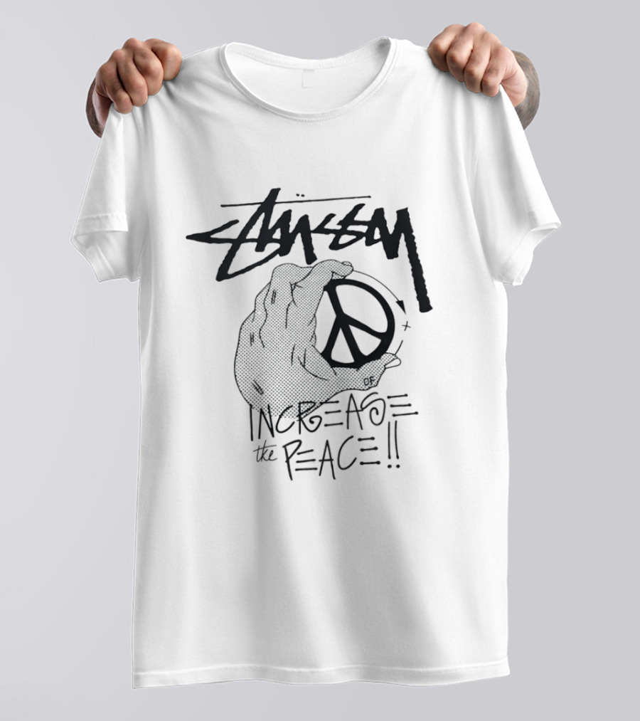 Stussy Increase The Peace Hand Holding Peace T-Shirt