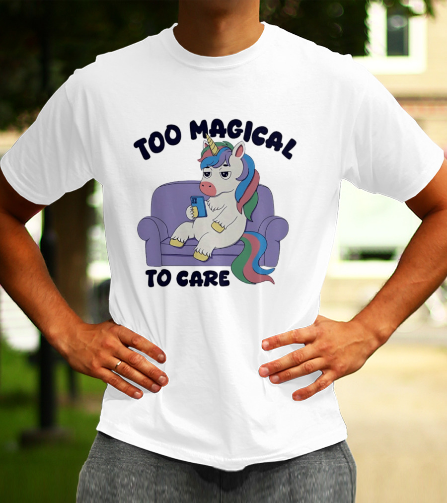 Too Magical To Care Unicorn Couch Smartphone T-Shirt
