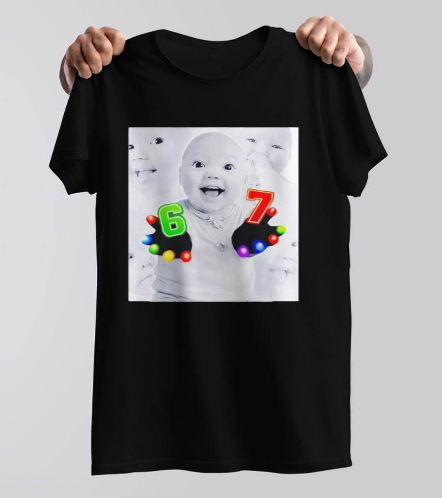 Gloving 67 Meme Baby With Light Up Six And Seven Numbers T-Shirt
