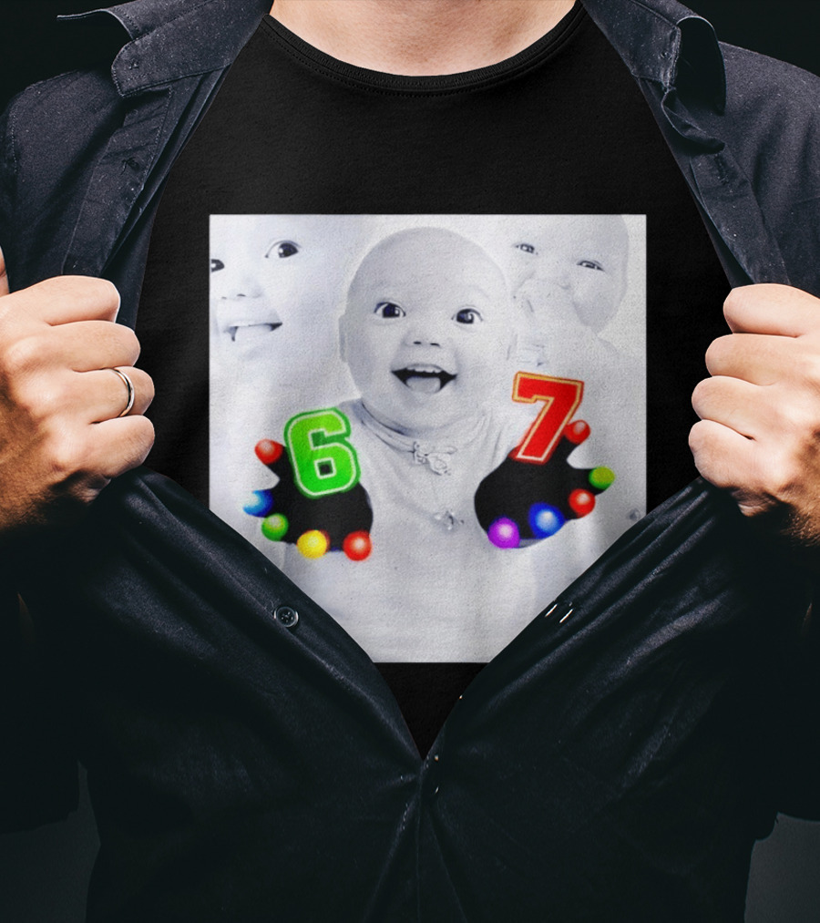 Gloving 67 Meme Baby With Light Up Six And Seven Numbers T-Shirt