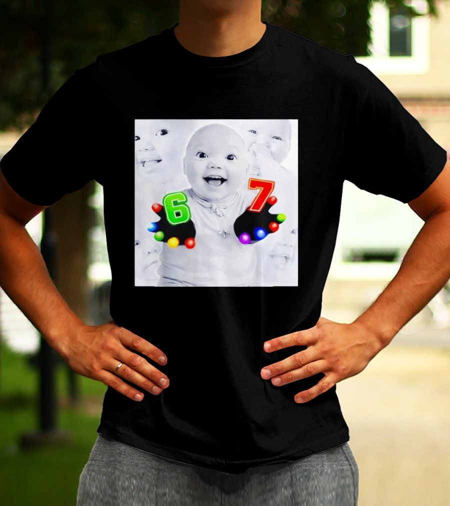 Gloving 67 Meme Baby With Light Up Six And Seven Numbers T-Shirt