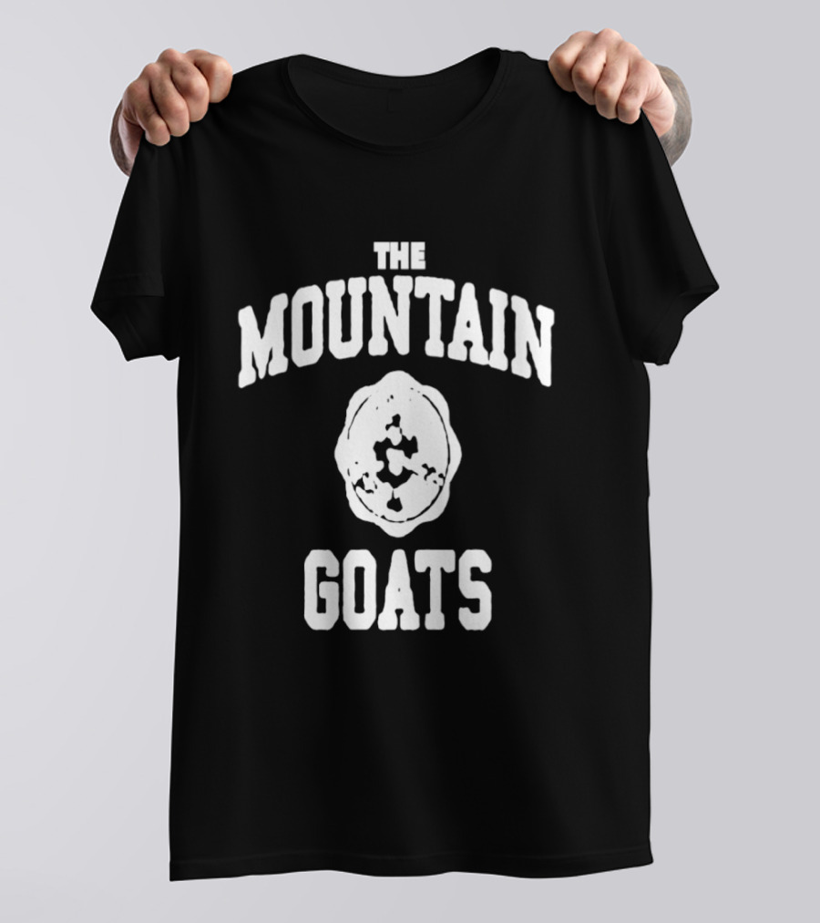 Mountain Goats Vintage White Text And Rose T-Shirt