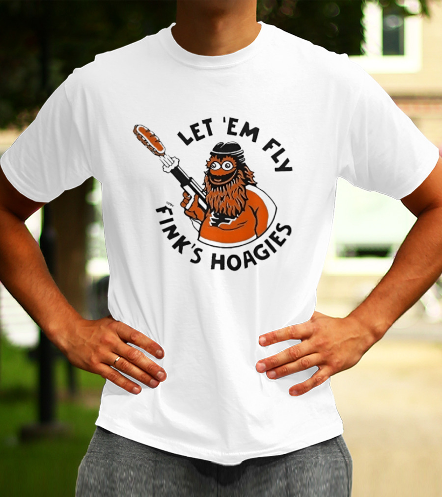 Gritty Flyers Let 'Em Fly Fink's Hoagies Philadelphia Hockey T-Shirt