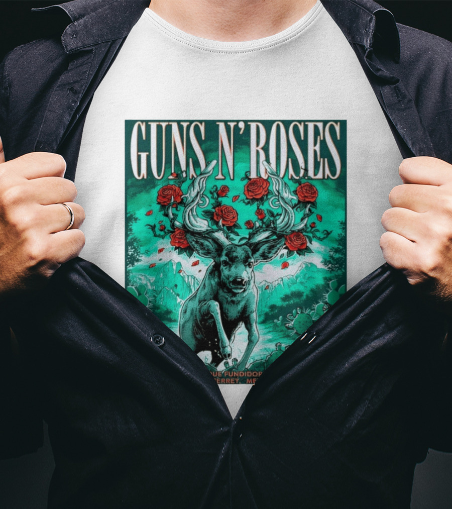Guns N' Roses Monterrey March 28 2026 Tecate Pa'l Norte Parque Fundidora T-Shirt