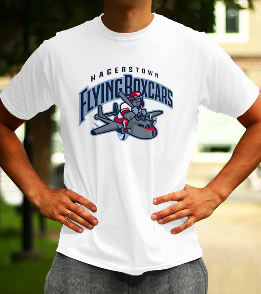 Hagerstown Flying Boxcars Pilot Mascot Airplane Team T-Shirt