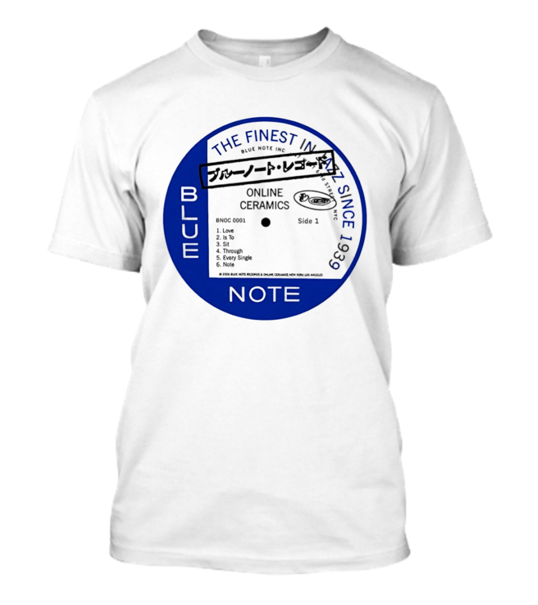 Online Ceramics Blue Note Jazz Collection 1939 Vintage Record T-Shirt