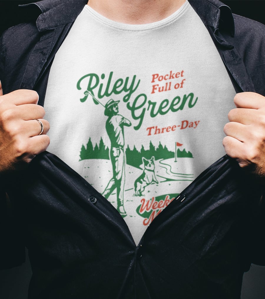 Riley Green Pocket Full Of Three Day Weekend Money Golf T-Shirt