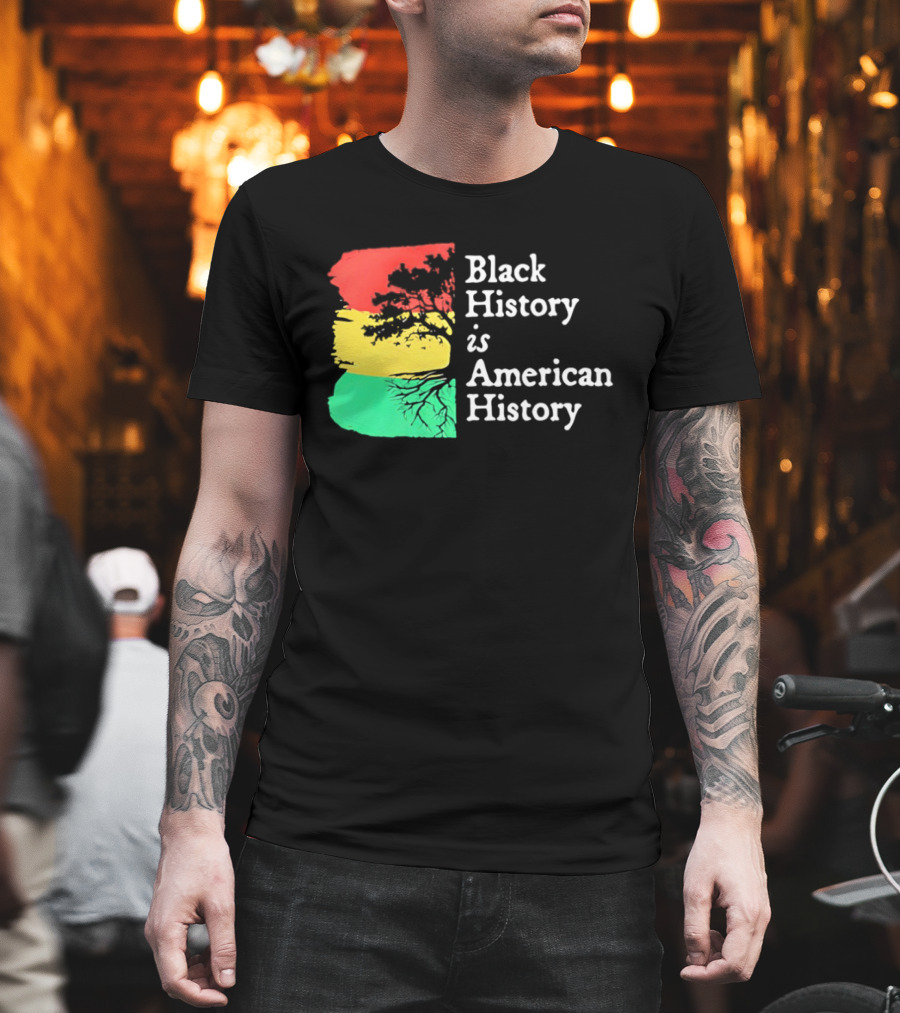 Black History Is American History Ghana Flag T-Shirt