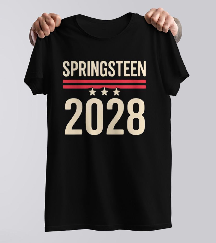 Springsteen 2028 USA Three Stars Red Stripes T-Shirt