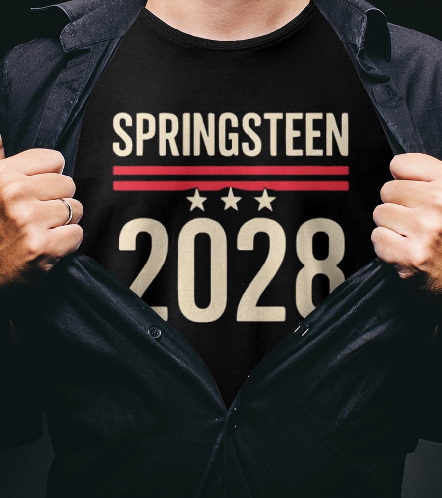 Springsteen 2028 USA Three Stars Red Stripes T-Shirt